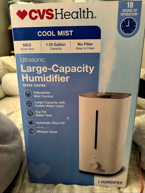 CVS Health Ultrasonic Large-Capacity Humidifier 1.18 Gallon Cool Mist Humidifier